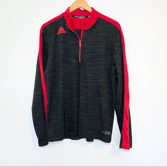adidas Other - Adidas Dark Gray and Res Quarter Zip Pullover